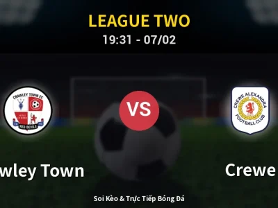 Soi Kèo Crawley Town vs Crewe – 19:31 07/02 | Nhận Định, Dự Đoán Tỷ Số