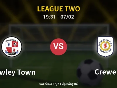 🔴 Trực Tiếp: Crawley Town 0-0 Crewe – Link Xem League Two (Full HD)