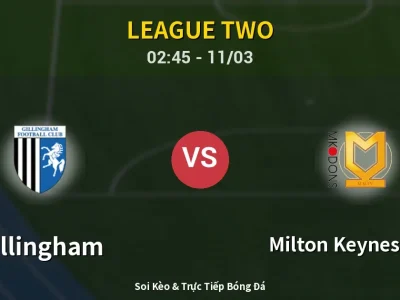 Kết Quả: Gillingham 1-5 Milton Keynes Dons – Highlight & Bàn Thắng | League Two