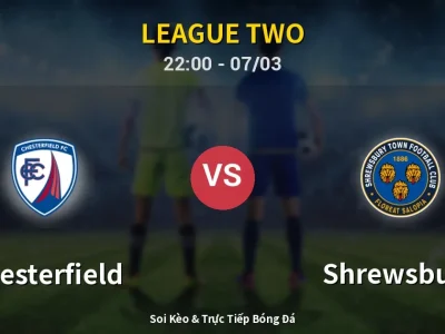 Soi Kèo Chesterfield vs Shrewsbury – 22:00 07/03 | Nhận Định, Dự Đoán Tỷ Số
