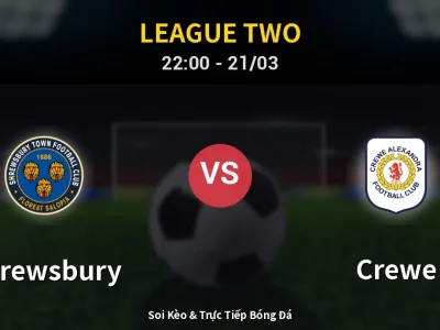 Soi Kèo Shrewsbury vs Crewe – 22:00 21/03 | Nhận Định, Dự Đoán Tỷ Số