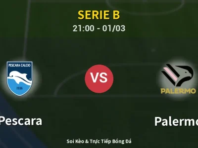 🔴 Trực Tiếp: Pescara 1-1 Palermo – Link Xem Serie B (Full HD)