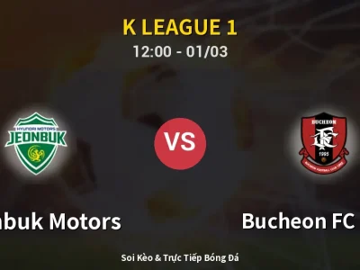 Kết Quả: Jeonbuk Motors 2-3 Bucheon FC 1995 – Highlight & Bàn Thắng | K League 1