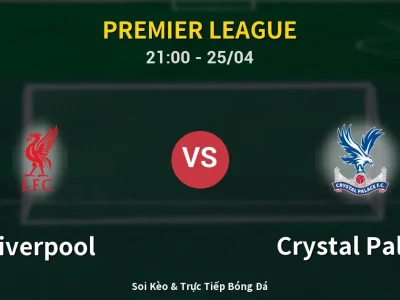 Soi Kèo Liverpool vs Crystal Palace – 21:00 25/04 | Nhận Định, Dự Đoán Tỷ Số