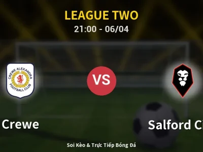 Soi Kèo Crewe vs Salford City – 21:00 06/04 | Nhận Định, Dự Đoán Tỷ Số
