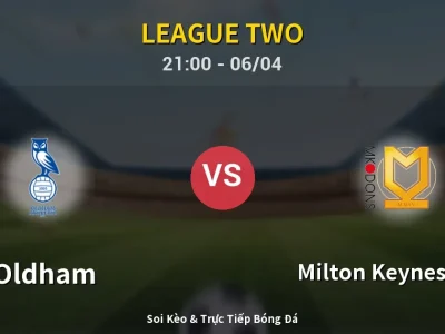 Soi Kèo Oldham vs Milton Keynes Dons – 21:00 06/04 | Nhận Định, Dự Đoán Tỷ Số