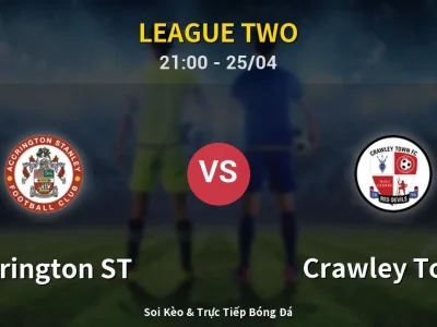 Soi Kèo Accrington ST vs Crawley Town – 21:00 25/04 | Nhận Định, Dự Đoán Tỷ Số