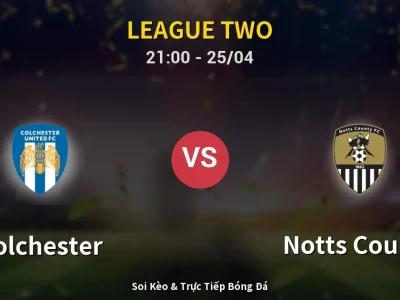 Soi Kèo Colchester vs Notts County – 21:00 25/04 | Nhận Định, Dự Đoán Tỷ Số
