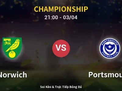 🔴 Trực Tiếp: Norwich 1-0 Portsmouth – Link Xem Championship (Full HD)