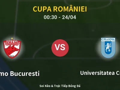 Kết Quả: Dinamo Bucuresti 0-0 Universitatea Craiova – Highlight & Bàn Thắng | Cupa României
